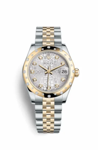 Rolex Datejust 31 Rolesor Yellow Domed Diamond / Jubilee / Silver Computer 178343-0025