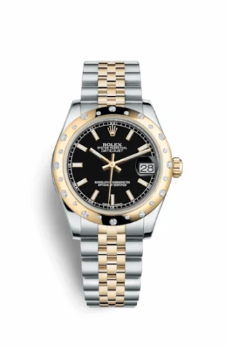 Rolex Datejust 31 Rolesor Yellow Domed Diamond / Jubilee / Black 178343-0031