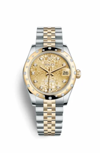 Rolex Datejust 31 Rolesor Yellow Domed Diamond / Jubilee / Champagne Computer 178343-0053