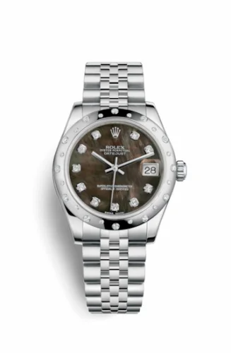 Rolex Datejust 31 Stainless Steel Domed Diamond / Jubilee / Black MOP 178344-0008