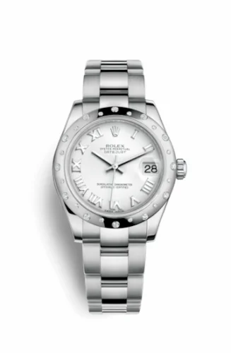 Rolex Datejust 31 Stainless Steel Domed Diamond / Oyster / White - Roman 178344-0028