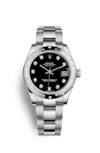 Rolex Datejust 31 Stainless Steel Domed Diamond / Oyster / Black - Diamond 178344-0030