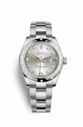 Rolex Datejust 31 Stainless Steel Domed Diamond / Oyster / Silver - Diamond 178344-0032