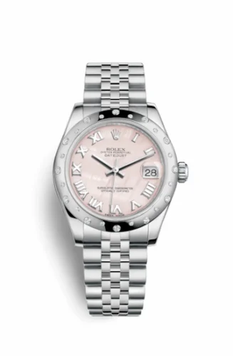 Rolex Datejust 31 Stainless Steel Domed Diamond / Jubilee / Pink MOP - Roman 178344-0033