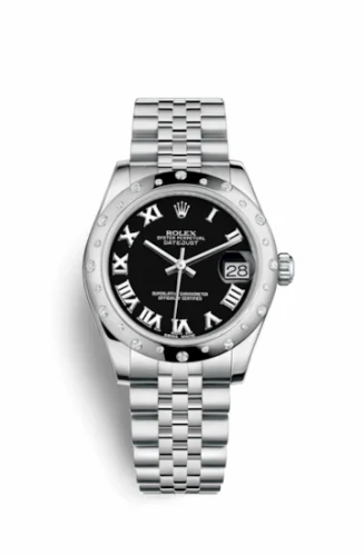 Rolex Datejust 31 Stainless Steel Domed Diamond / Jubilee / Black - Roman 178344-0034