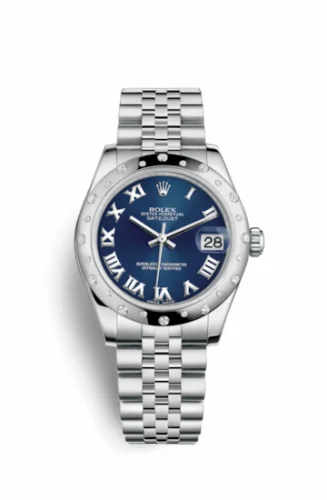 Rolex Datejust 31 Stainless Steel Domed Diamond / Jubilee / Blue - Roman 178344-0035
