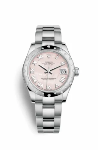 Rolex Datejust 31 Stainless Steel Domed Diamond / Oyster / Pink MOP - Roman 178344-0048