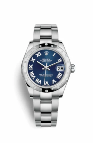 Rolex Datejust 31 Stainless Steel Domed Diamond / Oyster / Blue - Roman 178344-0053