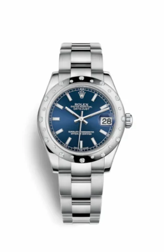Rolex Datejust 31 Stainless Steel Domed Diamond / Oyster / Blue 178344-0054
