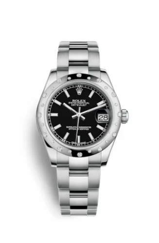 Rolex Datejust 31 Stainless Steel Domed Diamond / Oyster / Black 178344-0057
