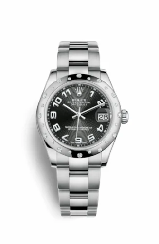 Rolex Datejust 31 Stainless Steel Domed Diamond / Oyster / Black - Arabic 178344-0058