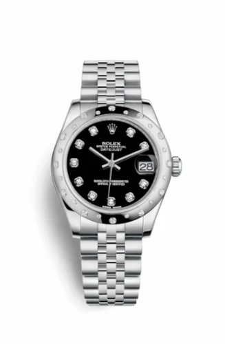Rolex Datejust 31 Stainless Steel Domed Diamond / Jubilee / Black - Diamond 178344-0062