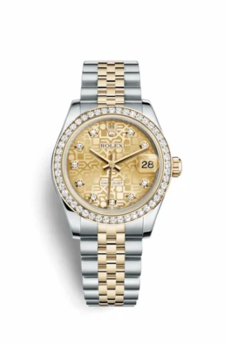 Rolex Datejust 31 Rolesor Yellow Diamond / Jubilee / Champagne Computer 178383-0002