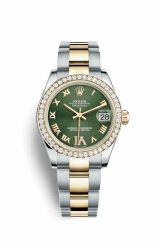 Rolex Datejust 31 Rolesor Yellow Diamond / Oyster / Green Roman 178383-0043