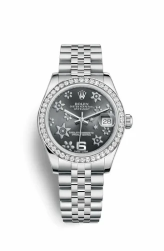 Rolex Datejust 31 Stainless Steel Diamond / Jubilee / Dark Rhodium Floral 178384-0010