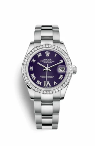 Rolex Datejust 31 Stainless Steel Diamond / Oyster / Purple - Roman 178384-0027.