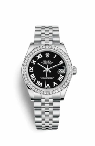 Rolex Datejust 31 Stainless Steel Diamond / Jubilee / Black - Roman 178384-0039
