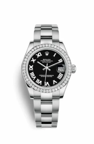 Rolex Datejust 31 Stainless Steel Diamond / Oyster / Black - Roman 178384-0055