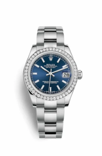 Rolex Datejust 31 Stainless Steel Diamond / Oyster / Blue 178384-0057