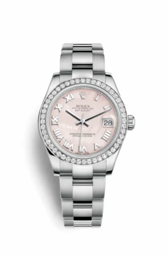 Rolex Datejust 31 Stainless Steel Diamond / Oyster / Pink MOP - Roman 178384-0068