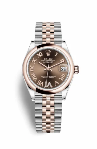Rolex Datejust 31 Stainless Steel / Rose Gold / Domed / Chocolate - Roman / Jubilee 278241-0004