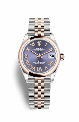 Rolex Datejust 31 Stainless Steel / Rose Gold / Domed / Aubergine - Roman / Jubilee 278241-0020