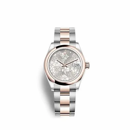 Rolex Datejust 31 Stainless Steel/ Rose Gold / Domed / Silver - Floral / Oyster 278241-0031