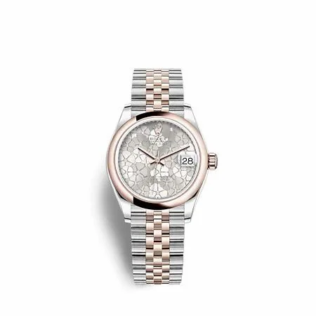 Rolex Datejust 31 Stainless Steel / Rose Gold / Domed / Silver - Floral / Jubilee 278241-0032