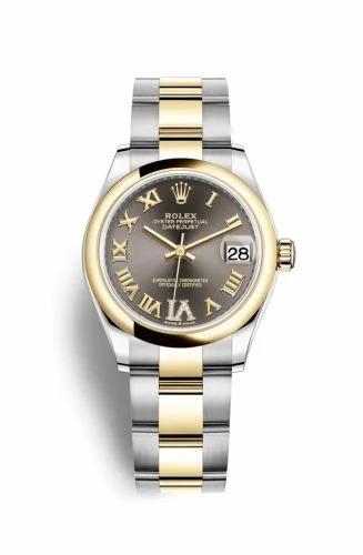 Rolex Datejust 31 Stainless Steel / Yellow Gold / Domed / Grey - Roman / Oyster 278243-0017