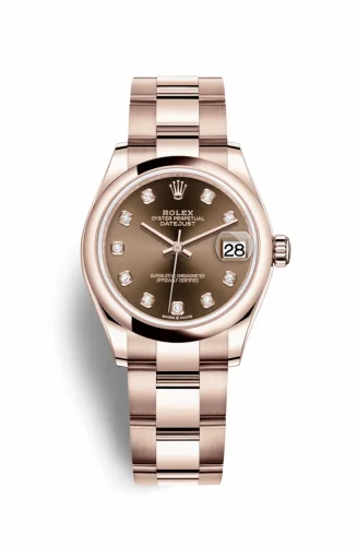 Rolex Datejust 31 Rose Gold / Domed / Chocolate - Diamond / Oyster 278245-0015