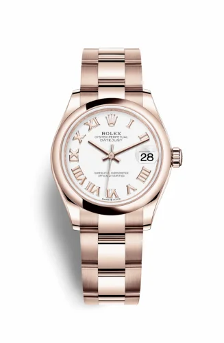 Rolex Datejust 31 Rose Gold / Domed / White - Roman / Oyster 278245-0017
