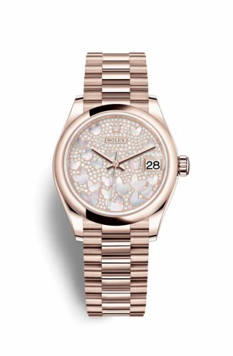 Rolex Datejust 31 Rose Gold / Domed / Butterfly / President 278245-0020