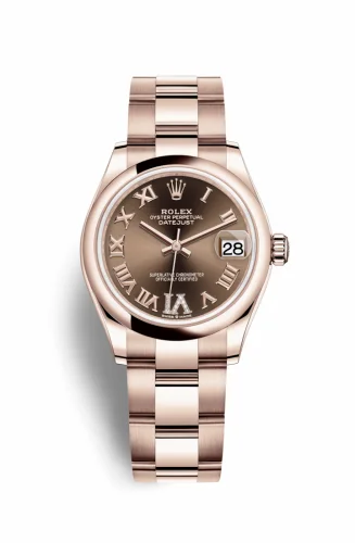 Rolex Datejust 31 Rose Gold / Domed / Chocolate - Roman / Oyster 278245-0023