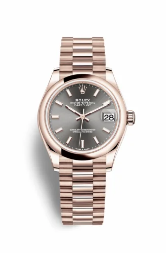 Rolex Datejust 31 Rose Gold / Domed / Grey / President 278245-0026