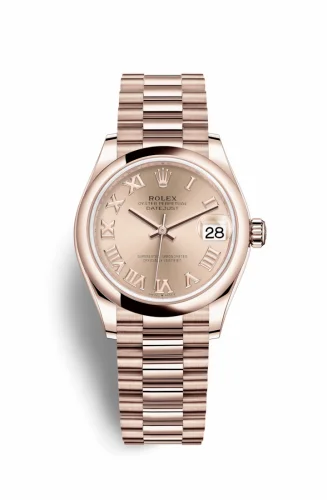 Rolex Datejust 31 Rose Gold / Domed / Rose - Roman / President 278245-0034