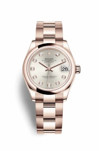 Rolex Datejust 31 Rose Gold / Domed / Silver - Diamond / Oyster 278245-0037