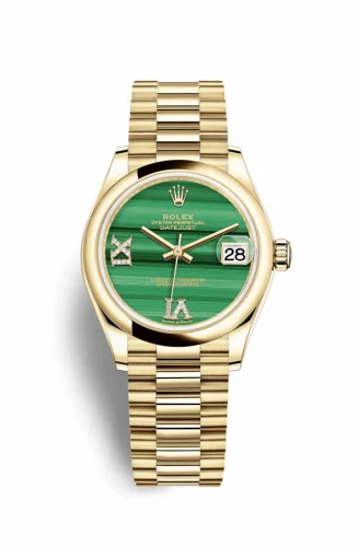 Rolex Datejust 31 Yellow Gold / Domed / Malachite / President 278248-0004