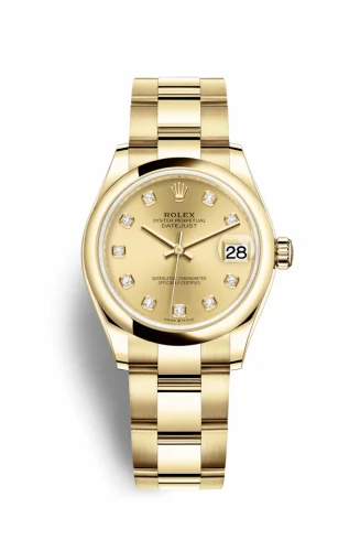 Rolex Datejust 31 Yellow Gold / Domed / Champagne - Diamond / Oyster 278248-0013