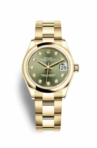 Rolex Datejust 31 Yellow Gold / Domed / Olive - Diamond / Oyster 278248-0017