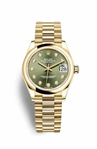 Rolex Datejust 31 Yellow Gold / Domed / Olive - Diamond / President 278248-0018