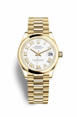Rolex Datejust 31 Yellow Gold / Domed / White - Roman / President 278248-0020