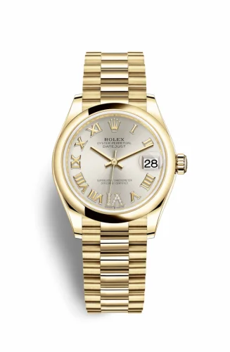 Rolex Datejust 31 Yellow Gold / Domed / Silver - Roman / President 278248-0028