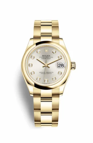 Rolex Datejust 31 Yellow Gold / Domed / Silver - Diamond / Oyster 278248-0033
