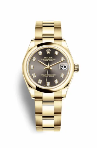 Rolex Datejust 31 Yellow Gold / Domed / Grey - Diamond / Oyster 278248-0035