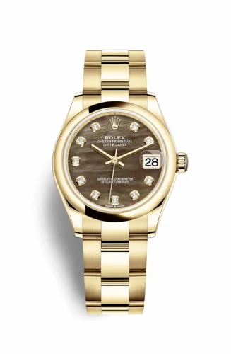 Rolex Datejust 31 Yellow Gold / Domed / Black MOP / Oyster 278248-0037