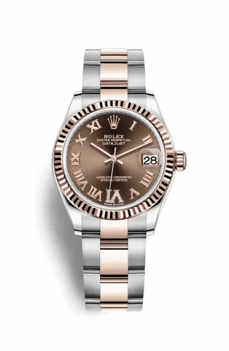 Rolex Datejust 31 Stainless Steel/ Rose Gold / Fluted / Chocolate - Roman / Oyster 278271-0003