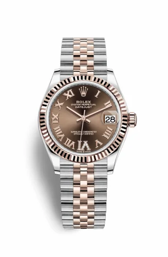 Rolex Datejust 31 Stainless Steel/ Rose Gold / Fluted / Chocolate - Roman / Jubilee 278271-0004