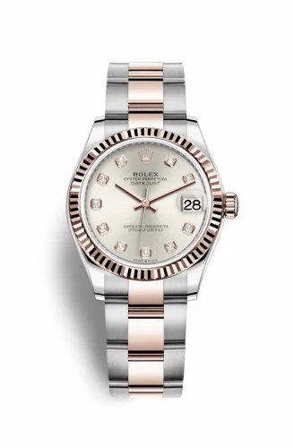 Rolex Datejust 31 Stainless Steel/ Rose Gold / Fluted / Silver - Diamond / Oyster 278271-0015