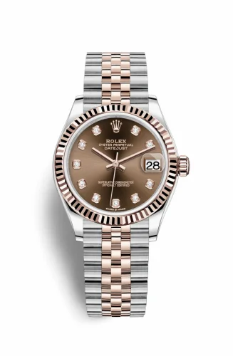 Rolex Datejust 31 Stainless Steel / Rose Gold / Fluted / Chocolate - Diamond / Jubilee 278271-0028