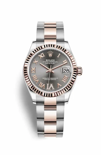 Rolex Datejust 31 Stainless Steel / Rose Gold / Fluted / Grey - Roman / Oyster 278271-0029